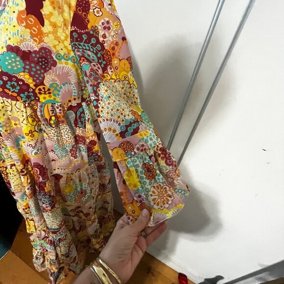 LA DOUBLEJ Jennifer Jane Holi Floral-Print Tiered Poplin Midi Dress - Picture 12 of 12